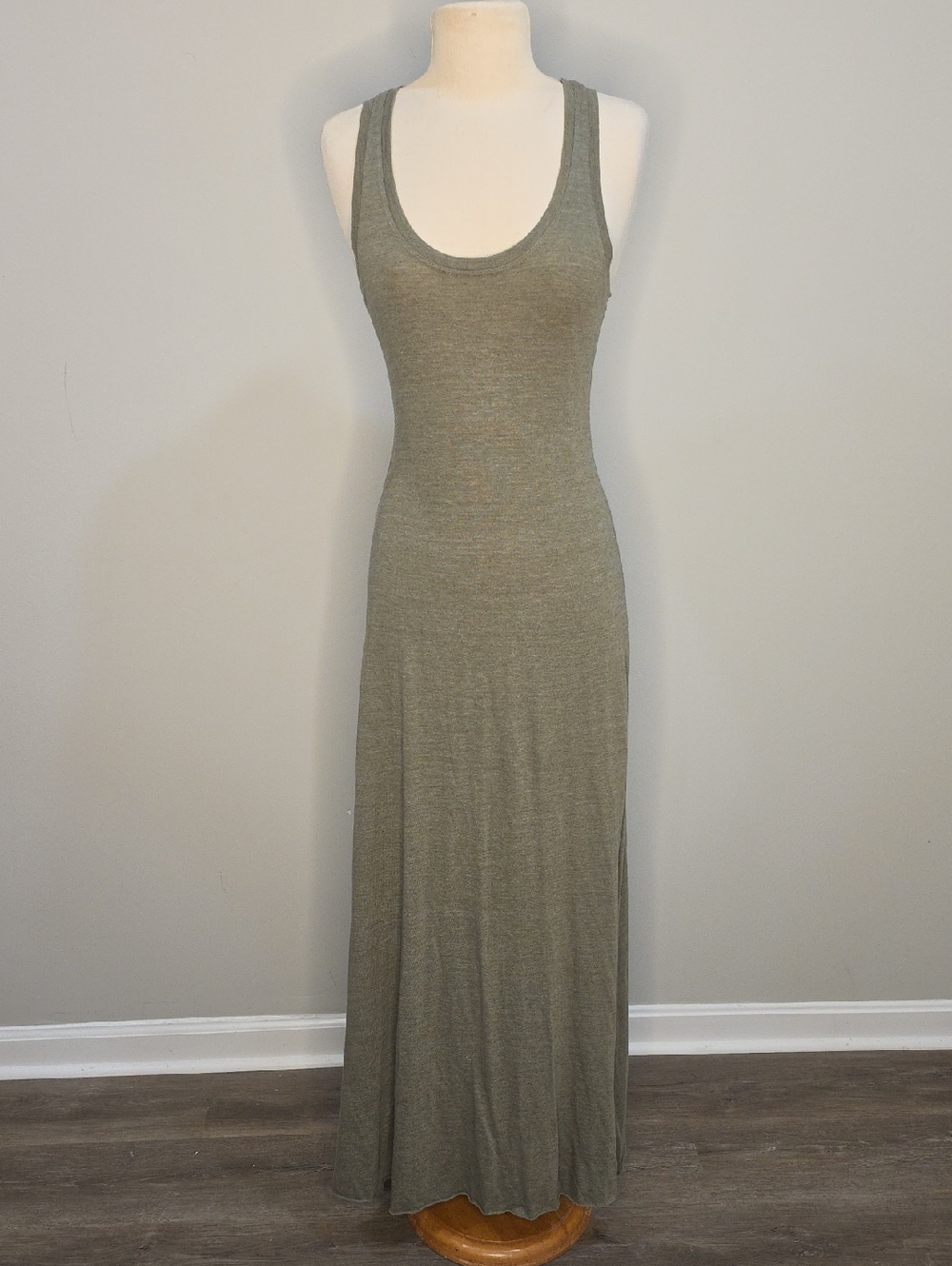 Alternative Apparel Sleeveless Scoop Neck Maxi Dress Small Olive Green Versatile